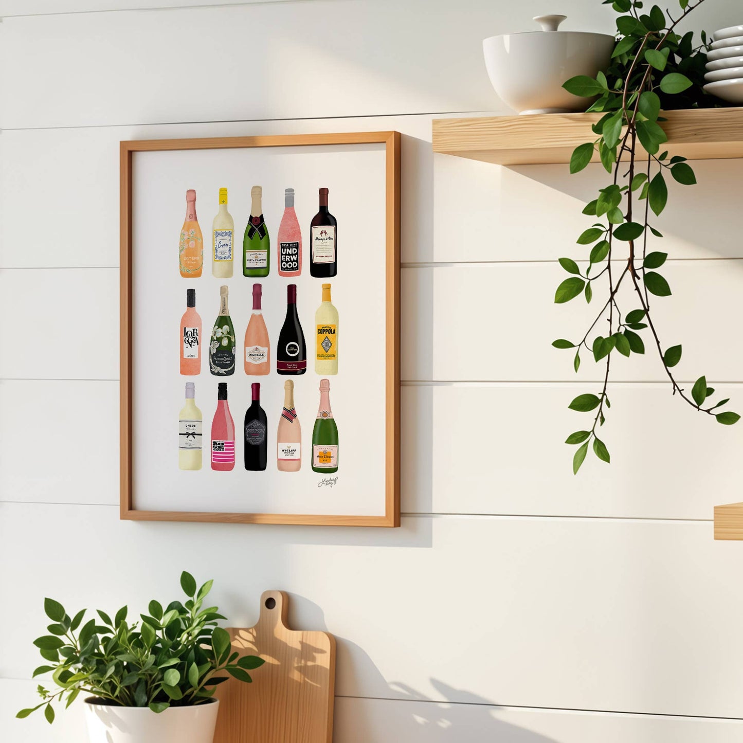 Wine Galore! Bottles Illustration - Art Print