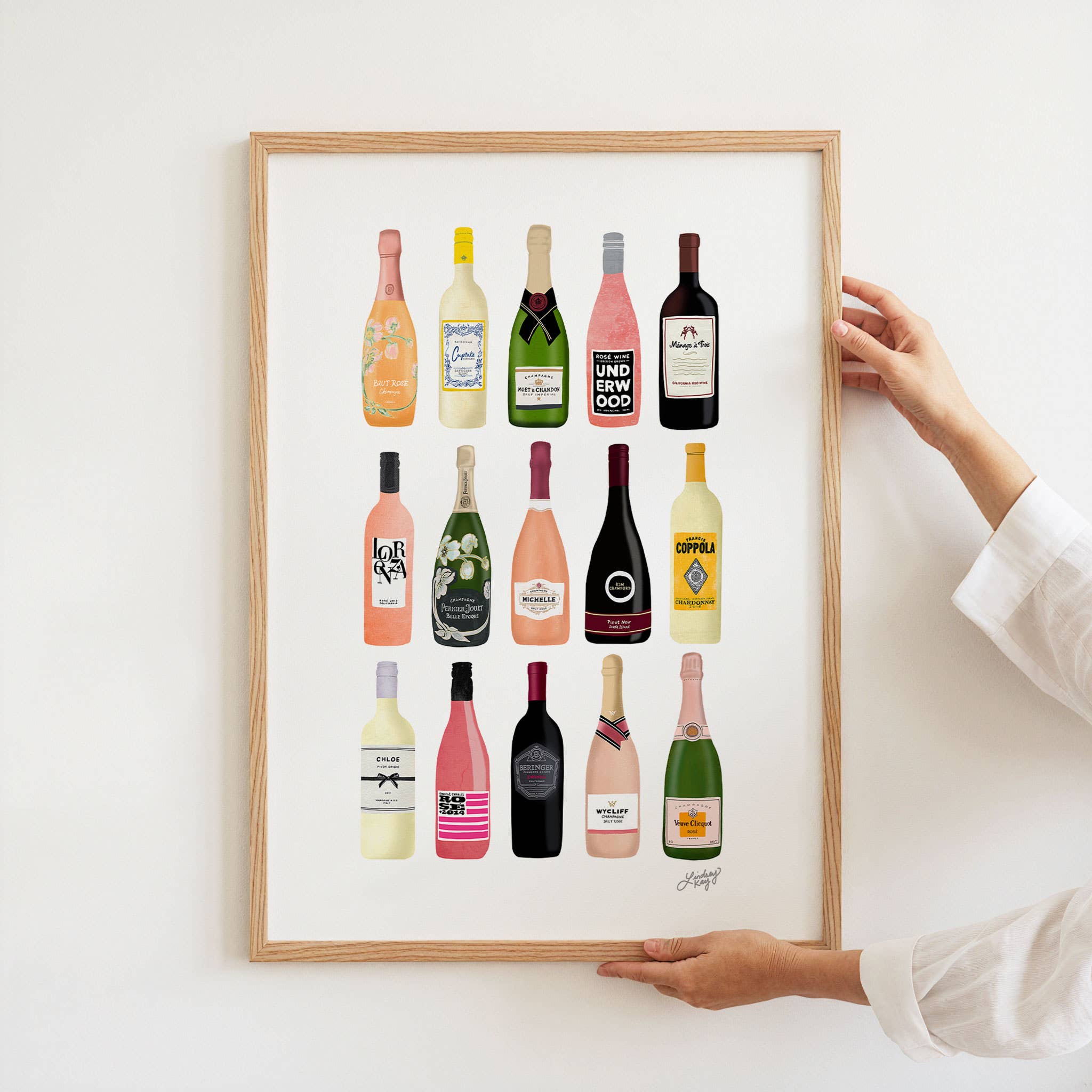 Wine Galore! Bottles Illustration - Art Print