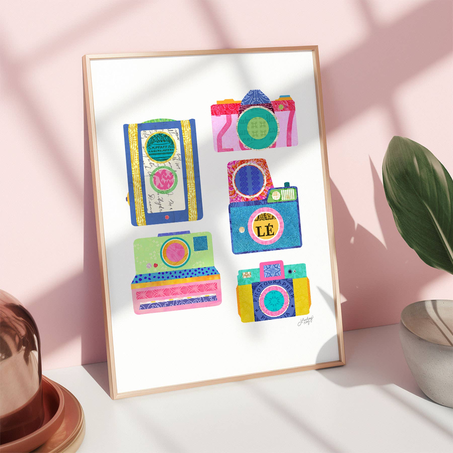 Vintage Cameras Collage - Art Print