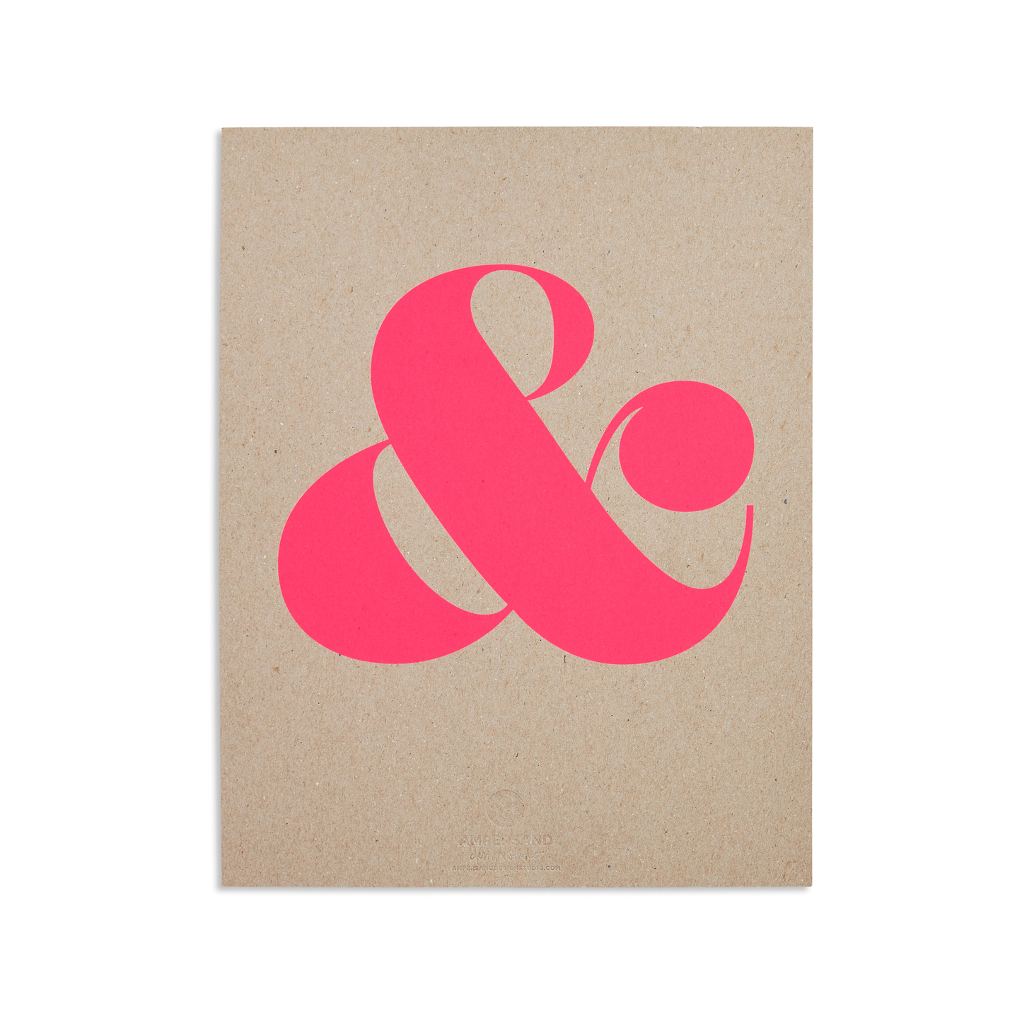 Ampersand Screen Print on Kraft - Neon Pink