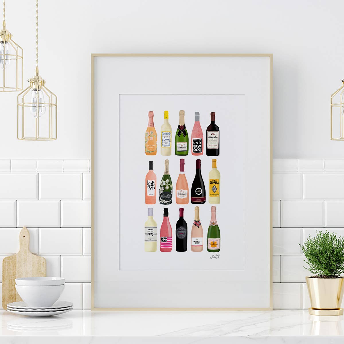 Wine Galore! Bottles Illustration - Art Print