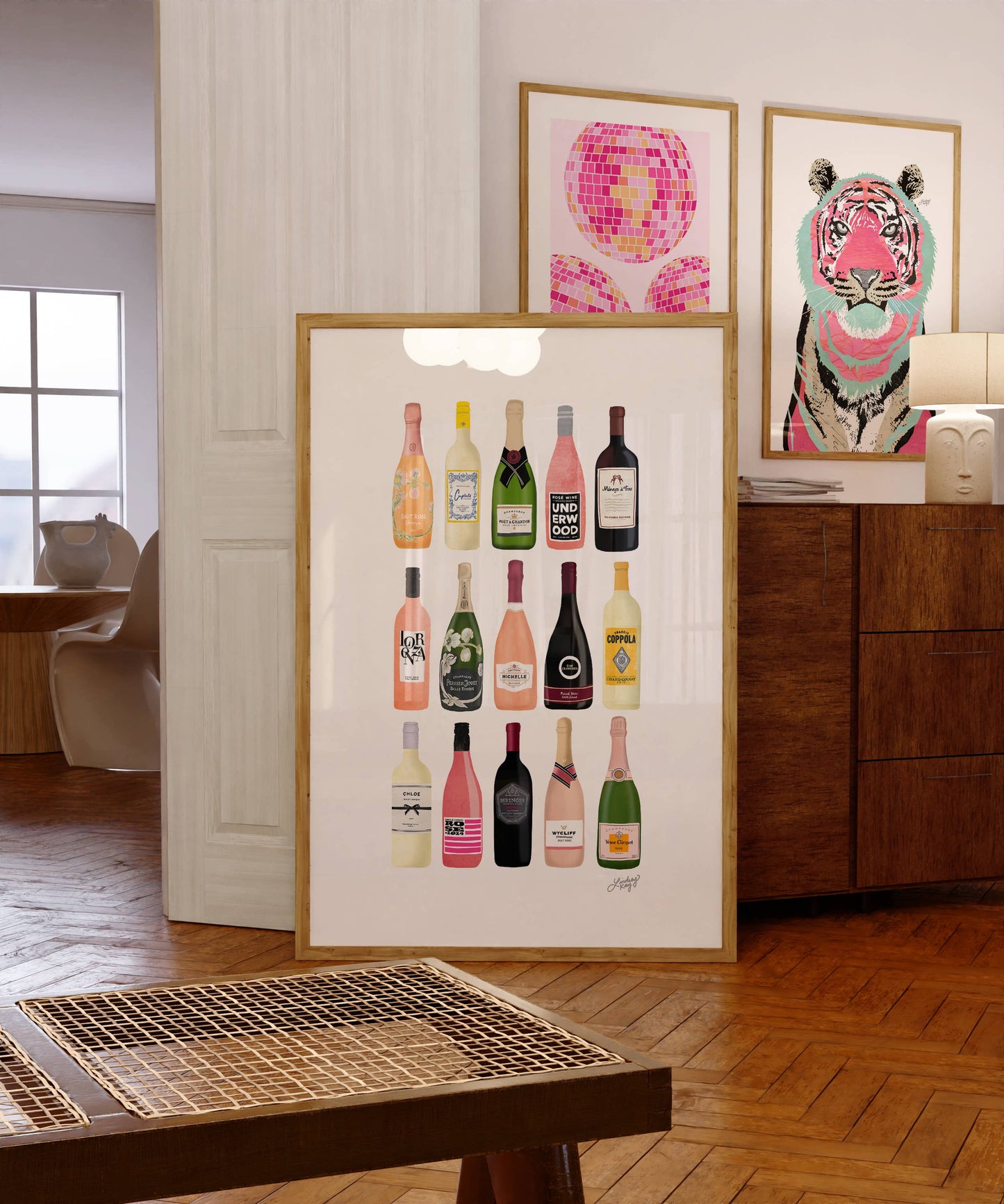 Wine Galore! Bottles Illustration - Art Print