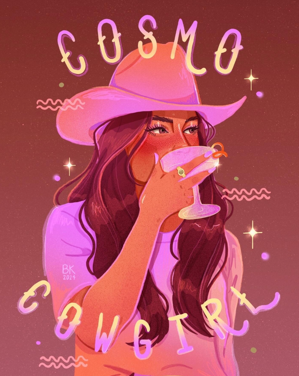 Champaign Cowgirl Print