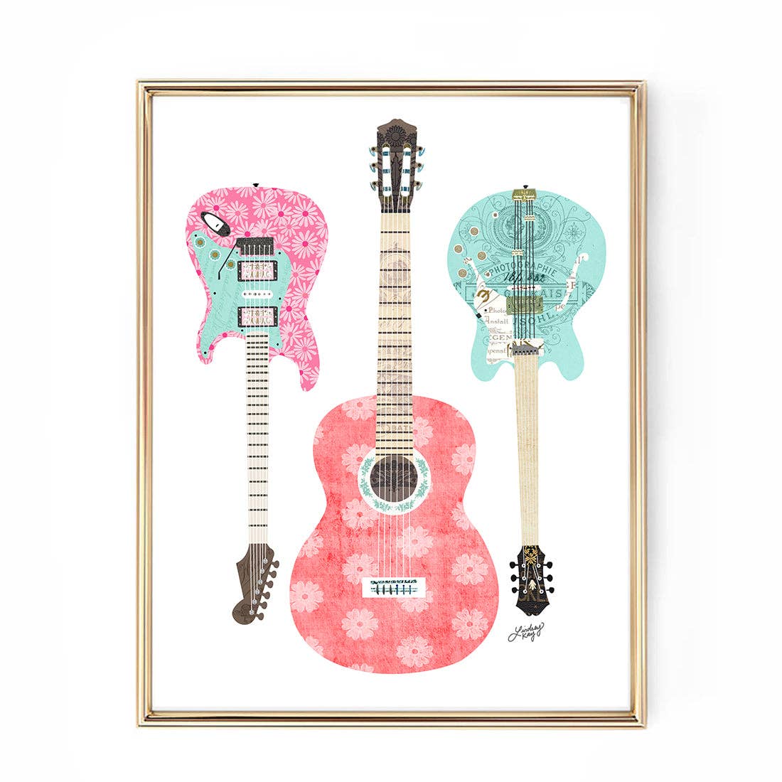 Guitar Collage - Art Print