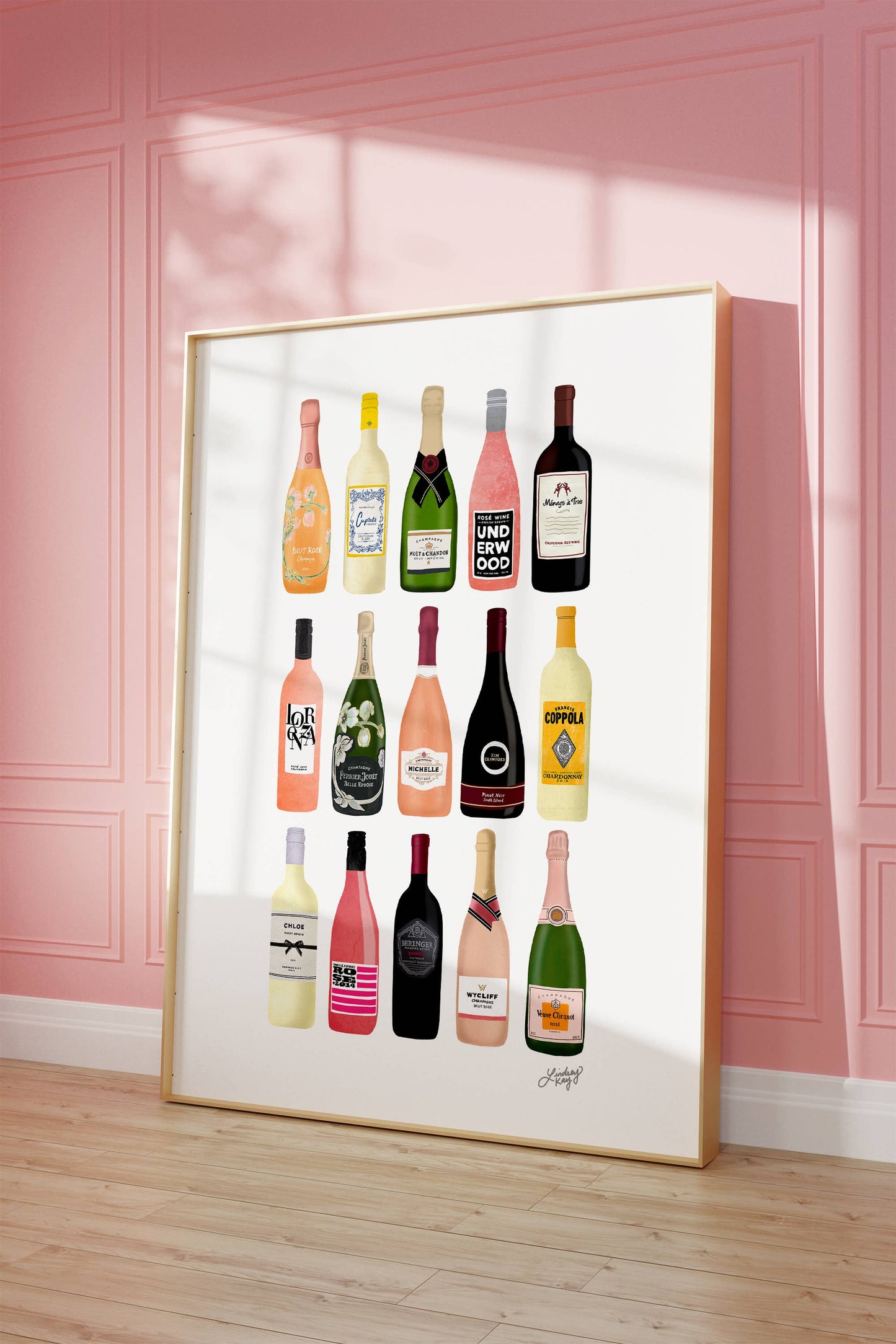 Wine Galore! Bottles Illustration - Art Print